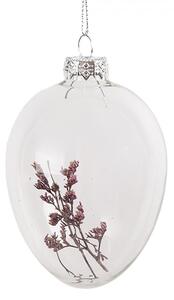 Závesné sklenené vajíčko s kvetmi Egg Bloom - Ø 7*10 cm - Clayre & Eef