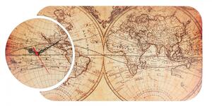 Hanah Home Nástenné hodiny Mapa pologule 68x32 cm viacfarebné