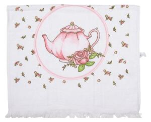 Guest Towel 40x66 Cm White Cotton Roses - Interior Styles - Clayre & Eef