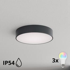 BRILAGI - LED RGBW Kúpeľňové stropné svietidlo CLARE 3xE27/12W/230V pr. 40 cm antracit IP54