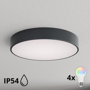 BRILAGI - LED RGBW Kúpeľňové stropné svietidlo CLARE 4xE27/12W/230V priemer 50 cm antracit IP54