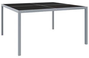 Záhradný stôl 130x130x72 cm sivý oceľ a sklo