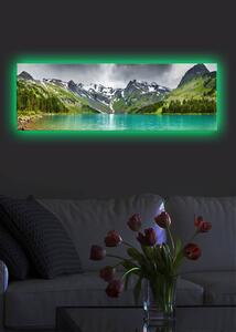 Wallity Obraz s LED osvetlením JAZERO V HORÁCH 5 30 x 90 cm