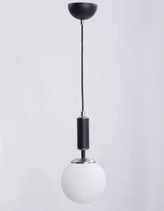 Biele/čierne závesné svietidlo so skleneným tienidlom ø 15 cm Hector – Squid Lighting