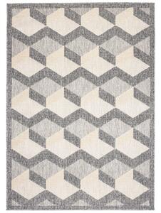 Kusový koberec 3D sivo krémový 80x200cm