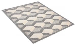 Kusový koberec 3D sivo krémový 200x300cm