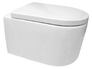 Mereo Keramika - Závesné WC s doskou, softclose, rimless, biela VSD84S2