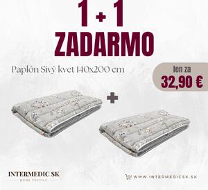 Paplón Sivé kvety 140x200 cm – akcia 1+1 zadarmo
