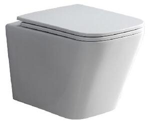 Mereo Keramika - Závesné WC s doskou Slim, softclose, rimless, biela VSD83S