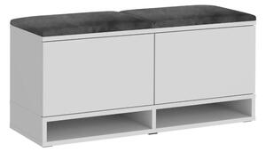 Bestent Botník s lavicou na sedenie White/ Grey 100x50x37cm