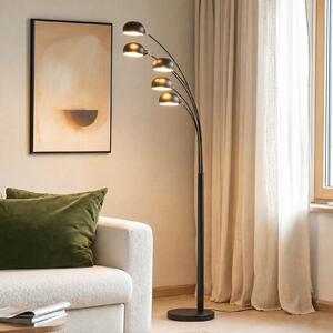 Stojacie Lampa Lindby, Jewa, Čierna, Obývacia izba, Kov, Moderný