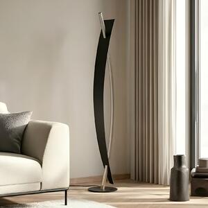 Stojacie Lampa Lucande, Marija, stmievateľné, Čierna, Obývacia izba, Kov, Moderný