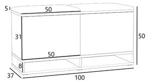 Bestent Botník s lavicou na sedenie Sonoma/ Grey 100x50x37cm