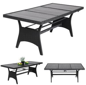 Ratanový stôl DE698 čierna