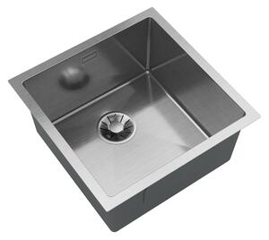 Gamma Gamma, 1-komorový oceľový drez 438x438x215 mm, brúsená oceľ, GMA-S4444-CH