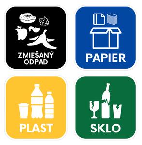Samolepky na odpadkové koše, mix farieb