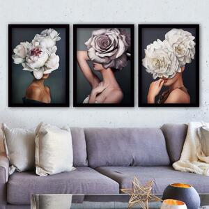 Hanah Home Súprava obrazov Kvetinový závoj 35x45 cm 3 ks