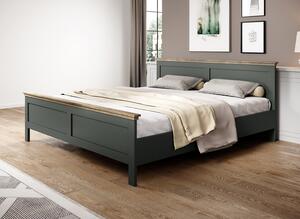 Manželská posteľ Evora 2 - 180 x 200 - zelená / dub lefkas