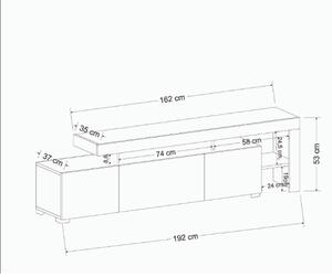 Hanah Home TV stolík Beliz s LED osvetlením biely