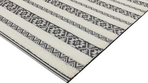 ASIATIC LONDON Alfresco Monty Black Cream Stripe - koberec ROZMER CM: 120 x 170