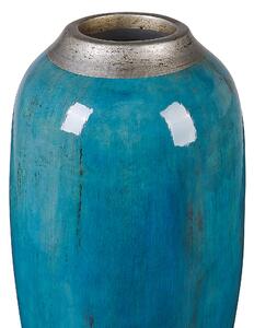 Dekoratívna váza modrá terakota elegantná