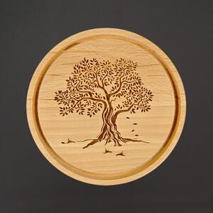 AMADEA Drevená servírovacia doštička - podnos strom, masívne drevo, 20 cm