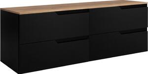 MODERN čierny B160DC závesná skrinka pod umývadlo 160 cm