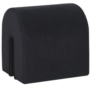 Taburetka čierna zamatová čalúnená v tvare U moderný puf na sedenie doplnky do obývacej izby