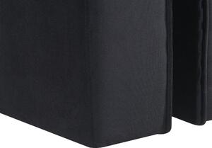 Taburetka čierna zamatová čalúnená v tvare U moderný puf na sedenie doplnky do obývacej izby