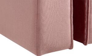Taburetka ružová zamatová čalúnená v tvare U moderný puf na sedenie doplnky do obývacej izby