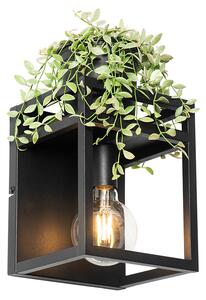 Inteligentná nástenná lampa čierna s poličkou vrátane Wifi G95 - Cage Rack