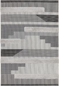 ASIATIC LONDON Alfresco Monty Black Grey Geometric - koberec ROZMER CM: 160 x 230