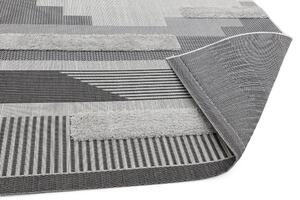 ASIATIC LONDON Alfresco Monty Black Grey Geometric - koberec ROZMER CM: 160 x 230