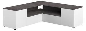 Sivo-biely TV stolík v dekore betónu 130x46 cm Angle – TemaHome