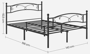 VASAGLE Rám postele - čierna - 198x142x92, 5 cm