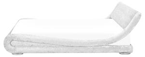 Posteľ strieborná zamatová čalúnená 160x200 cm zaoblený dizajn