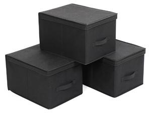 SONGMICS Úložný box - čierna - 40x30x25 cm - 3 ks