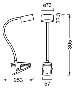 Osram - LED Stmievateľná stolná lampa s klipom OFFICE LINE LED/4,8W/230V biela