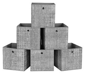 SONGMICS Úložný box - šedá - 30x30x30 cm - set 6ks