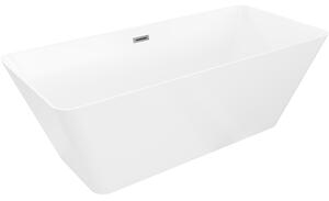 Mexen Velo Slim, voľne stojaca vaňa 170 × 75 cm, biela lesklá, grafitový prepad, 52811707500-66