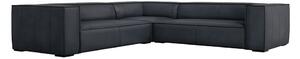 Tmavomodrá kožená rohová pohovka (variabilná) Madame – Windsor & Co Sofas