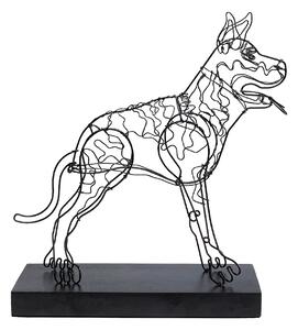 Wire Dog dekorácia čierna 36 cm