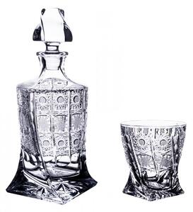 Onte Crystal Bohemia Crystal ručne brúsený krištáľový whisky set Quadro 500pk 1+2