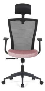 Kancelárska stolička, čierna MESH sieťovina, ružová látka (a-V328 ružová)