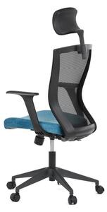 Kancelárska stolička, čierna MESH sieťovina, svetlo modrá látka (a-V328 modrá)