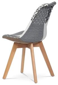 Jedálenská stolička, poťah látka patchwork, drevené nohy (a-763 patchwork)