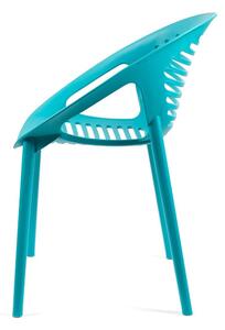 Tyrkysovomodrá plastová záhradná stolička Joanna – Selection