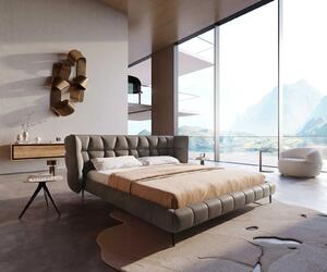 DELIFE Čalúnená posteľ Capujo 180x200 cm mikrovlákno taupe vintage