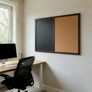 Kombinovaná tabuľa čierna v drevenom ráme NATURE LINE Palisander 60x40 cm