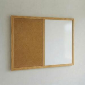 Kombinovaná tabuľa biela v drevenom ráme NATURE LINE Svetlý dub 60x40 cm